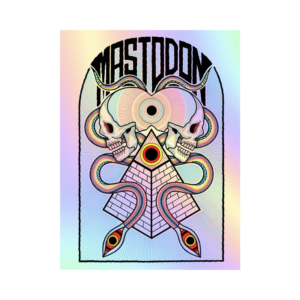 Rainbow Foil Double Skull Poster
