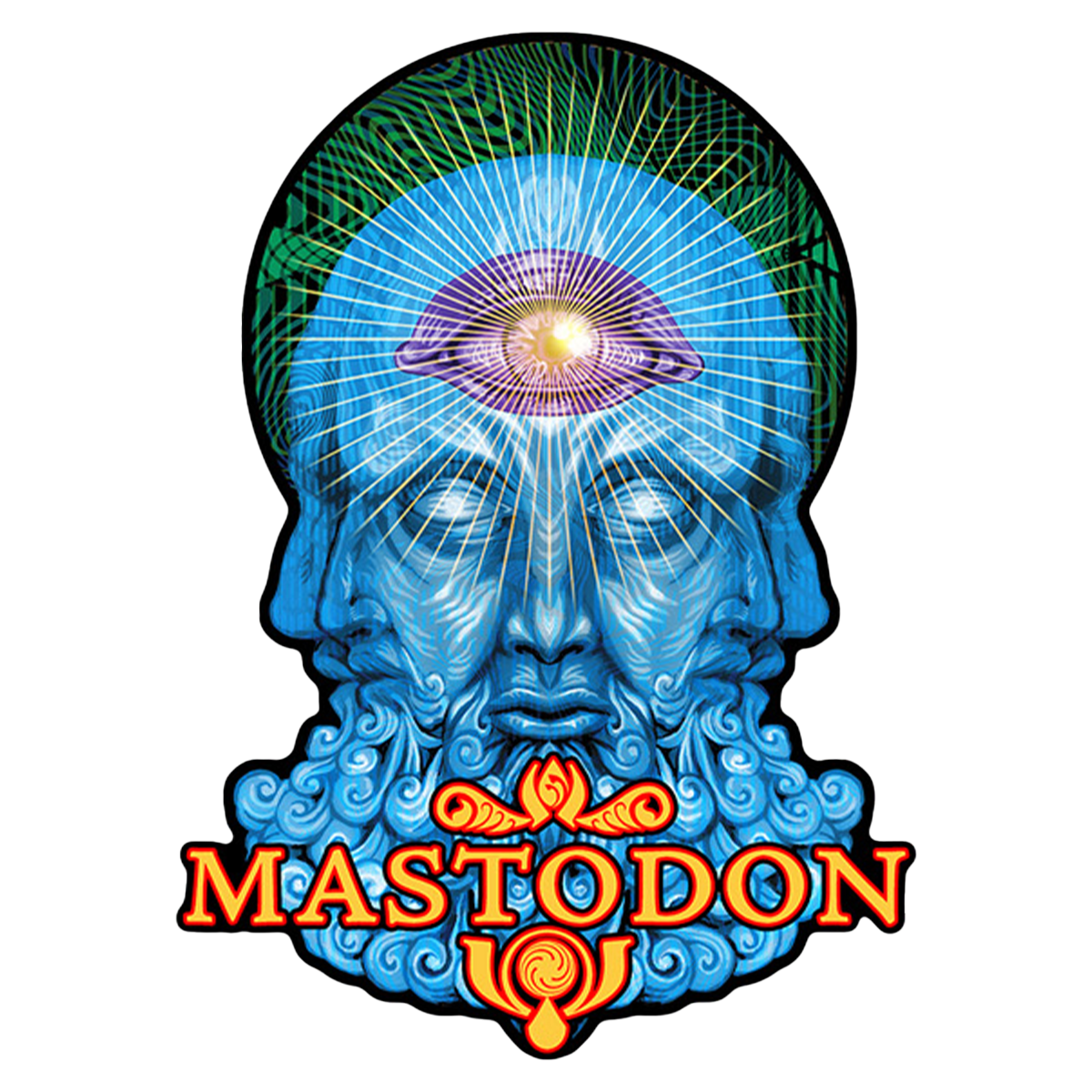 Crack The Skye 4" All Seeing Janus Die Cut Sticker is inspired by artwork specially created to celebrate the 15th Crack The Skye Album Anniversary.