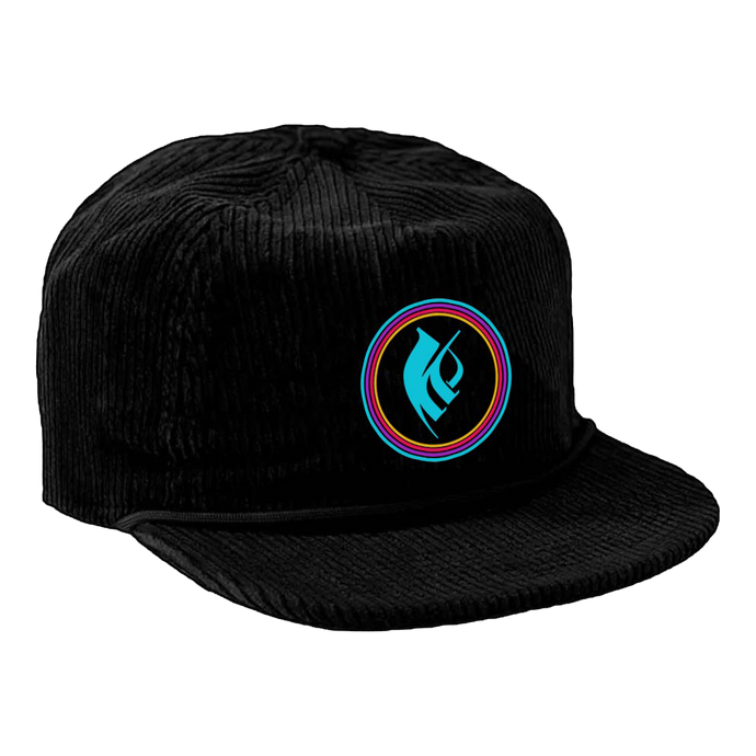 The Mastodon Corduroy Hat has an embroidered artwork on the front and an adjustable buckle on the back.