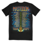 The Bird Creature Itin Tee features colorful artwork printed on the front, and US tour dates printed on the back.
