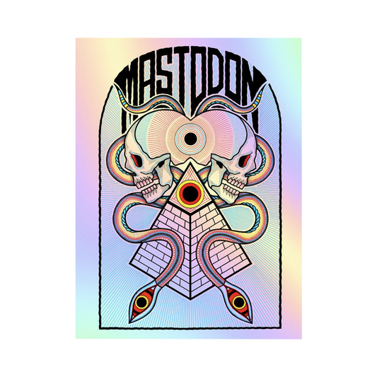 Rainbow Foil Double Skull Poster