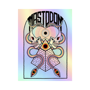 Rainbow Foil Double Skull Poster