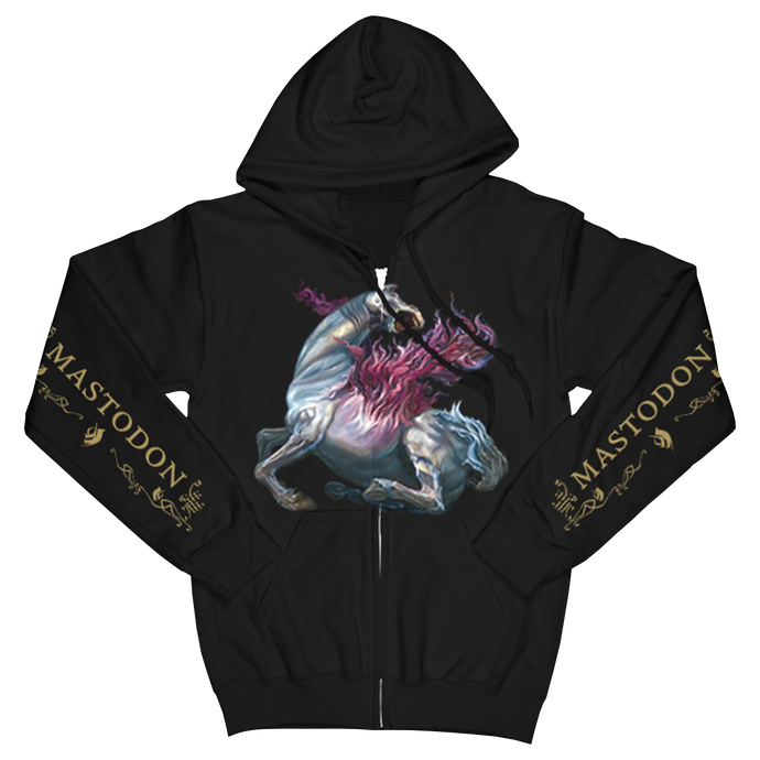 The Mastodon Remission Vignette Zip Hoodie features artwork inspired by the band’s debut album, making it a great addition for fans who appreciate Mastodon's early work and signature style. This versatile zip hoodie offers both comfort and warmth, making it perfect for everyday wear or layering in cooler weather. 

Unisex fit
80% Cotton/ 20% Polyester