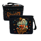 Two black insulated lunch bags with colorful star patterns and a horror clown graphic on the front, displayed against a plain white background.